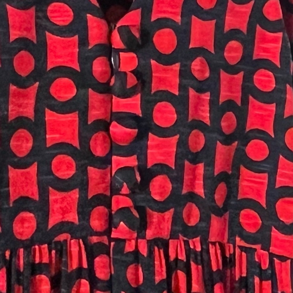 Milly Red and Blue Print Sleeveless Maxi Dress | Size L - Picture 6 of 11